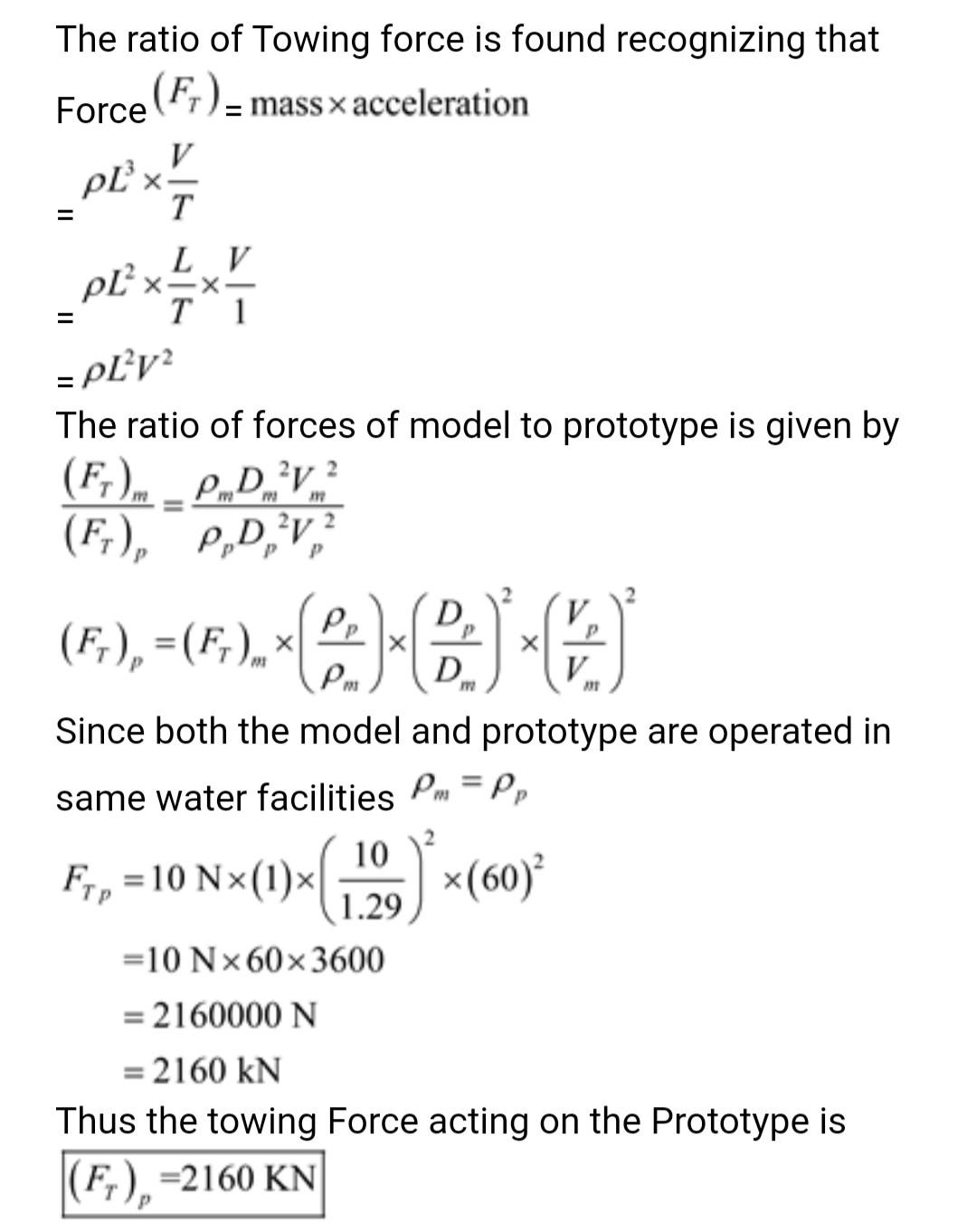 ship speed of 10 m/s. What should be the model speed? If