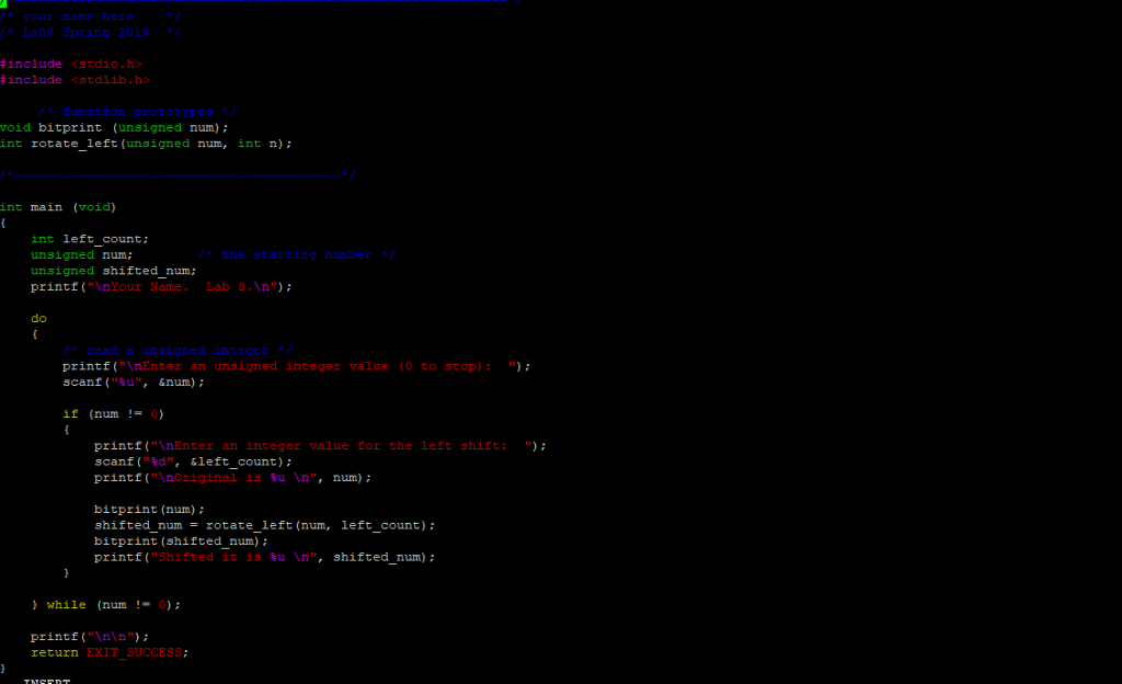 a circular shift operation using a short bit pattern, rather than a