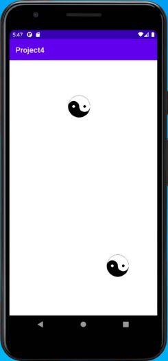 Implement an Android custom View component displaying a Yin Yang symbol. Draw