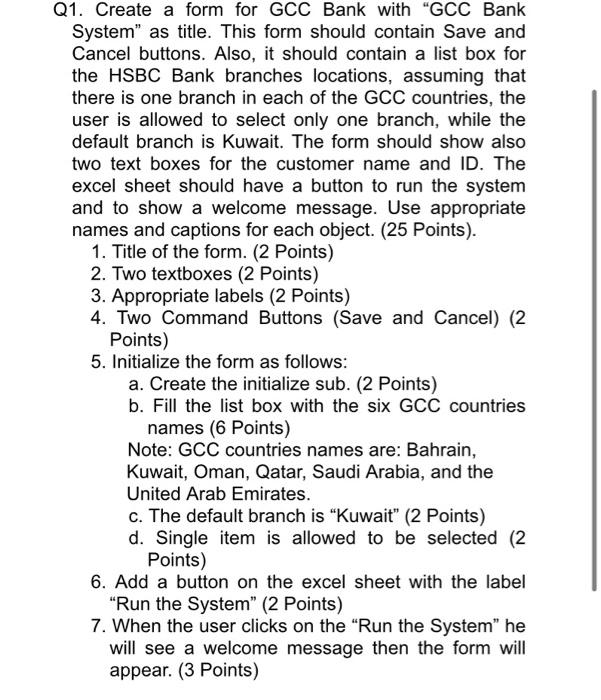 Solution using Excel's Visual Basic and please show the code and details