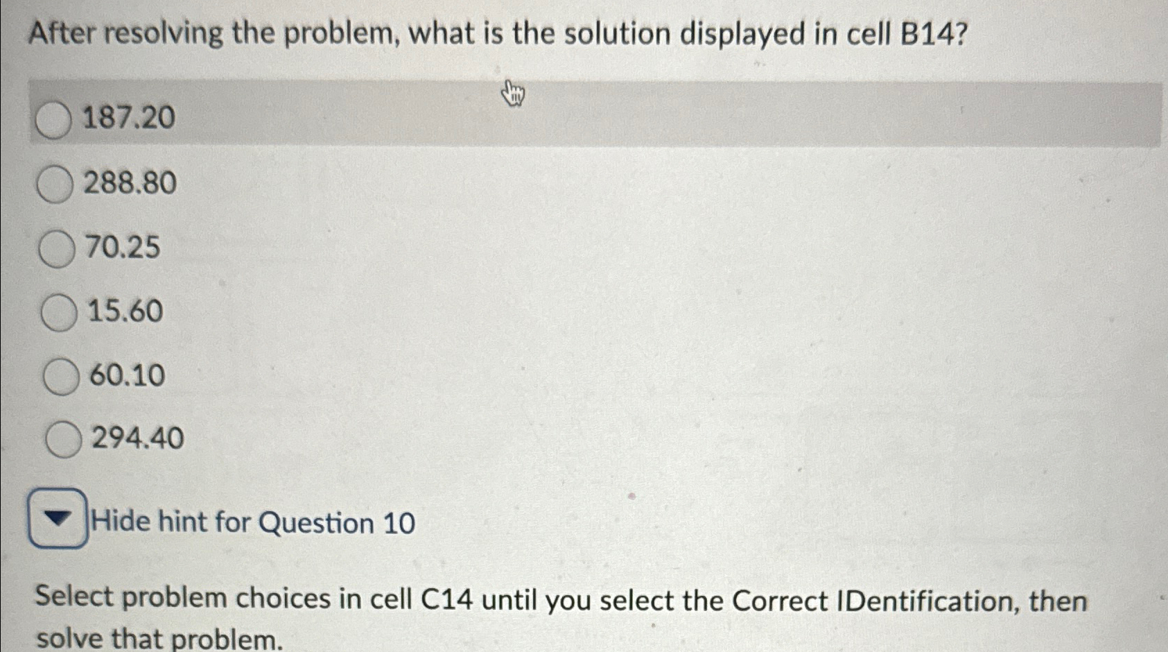  After resolving the problem, what is the solution displayed in cell