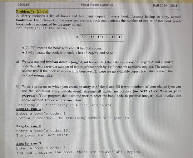  it's a java programm and it's the final so plz hurry