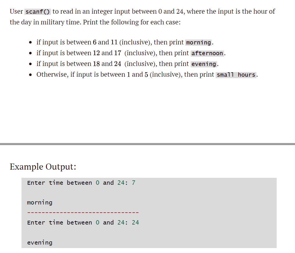 In C Programming User scanf() to read in an integer input between