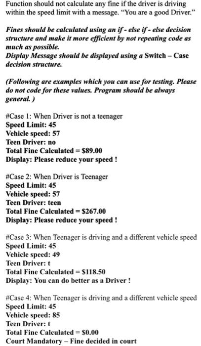 Questions/programs) Question 1 ( 75 points ) Decision or Selection Structures and