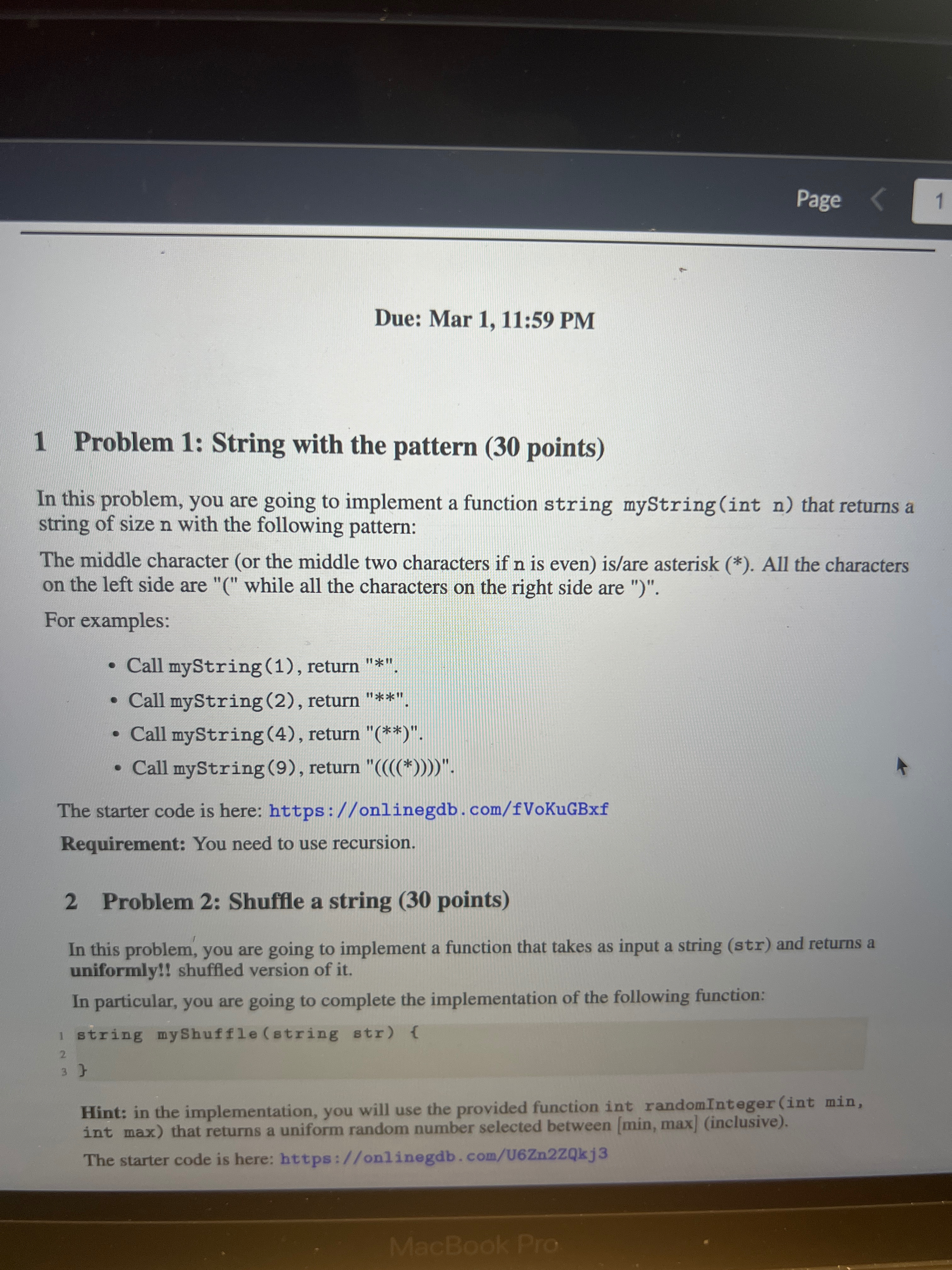  solve this using recursion and show the output please. 