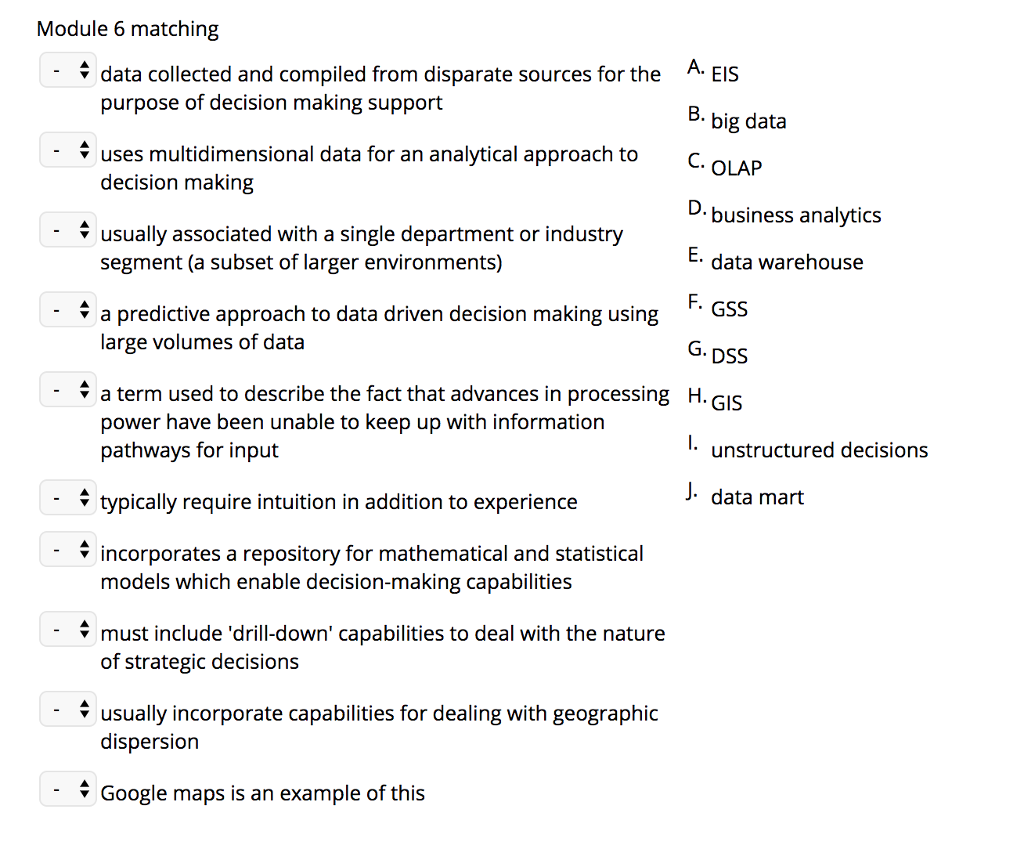 Module 6 matching data collected and compiled from disparate sources for
