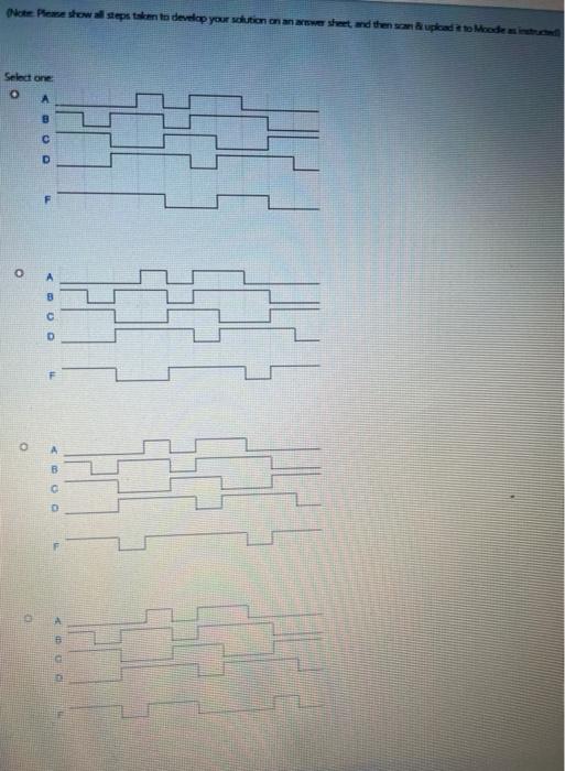 F(A,B,C,D) is given in the circuit diagram that follows. If the signal