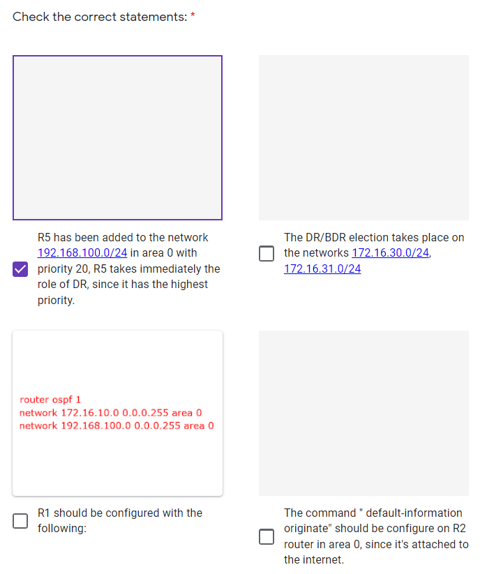 Internal Router ABR ASBR What are the routing entries type if the