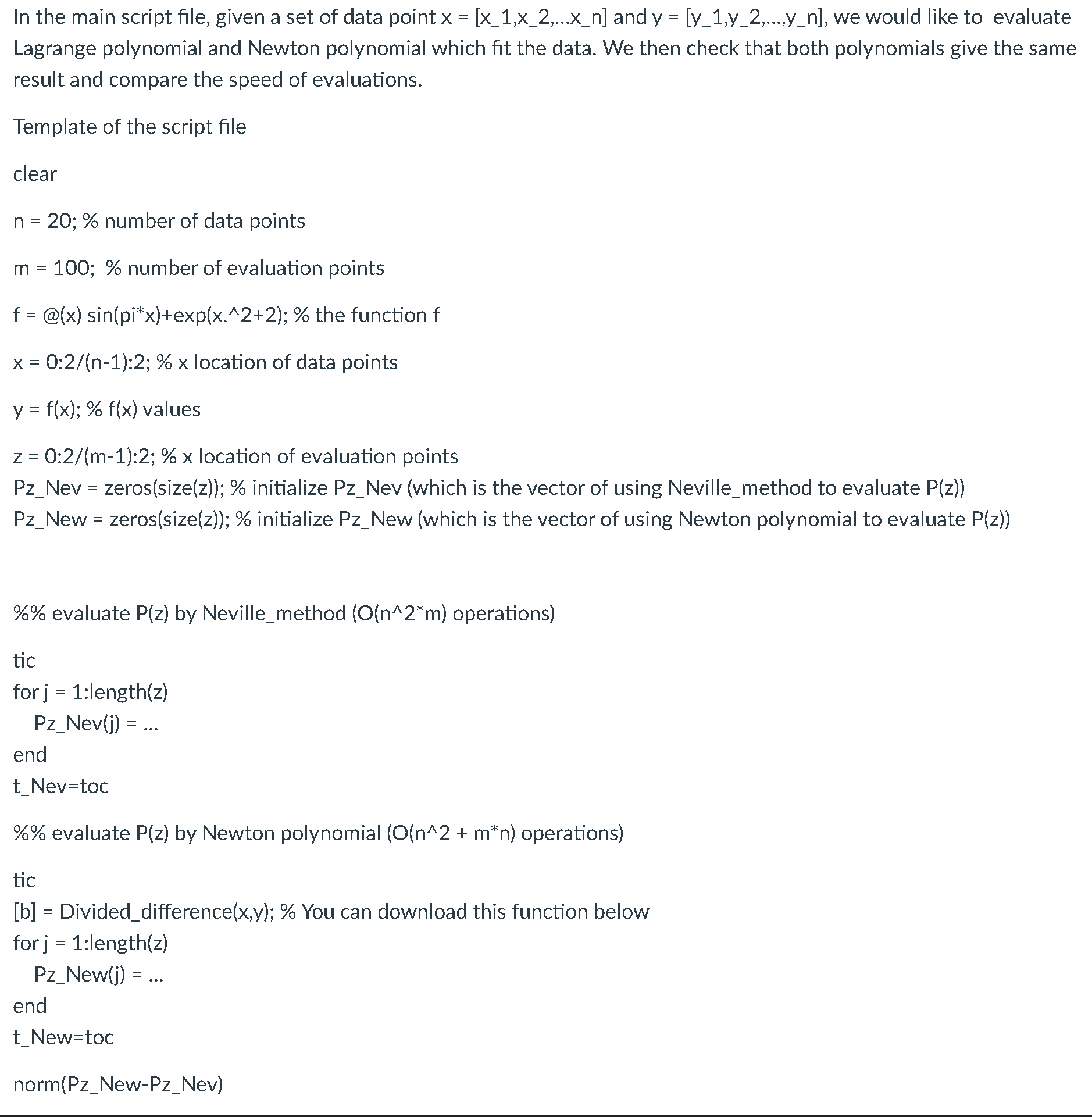  = = In the main script file, given a set of