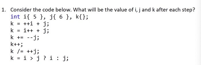  1. Consider the code below. What will be the value of