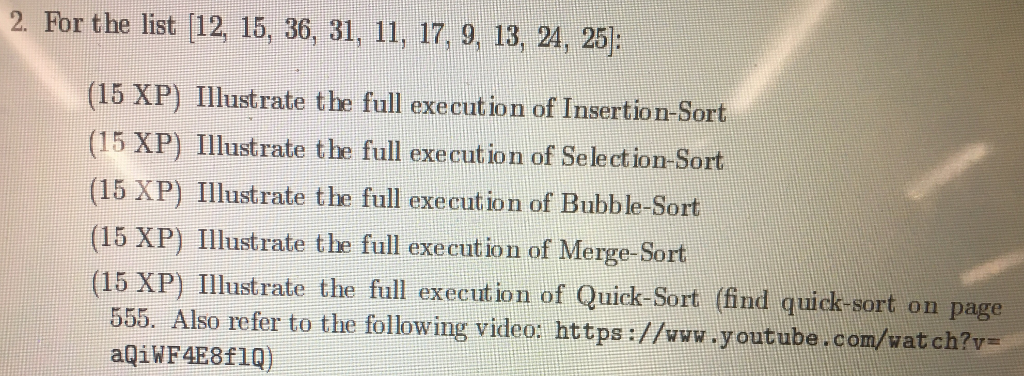 Please answer the second and third questions ( Selection sort and Bubble