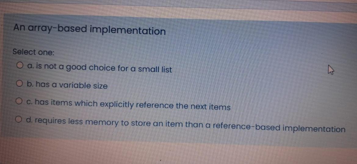 B. . O d. C In the following code segment: Book bl;