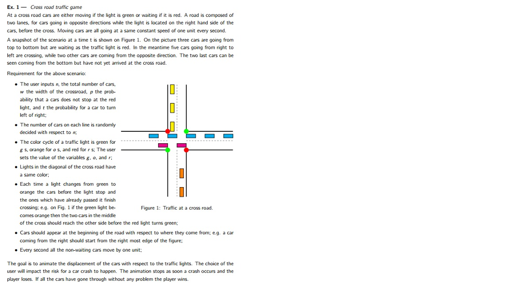 Matlab Programming, basically make a traffic simulation using imagesc, the requirements are