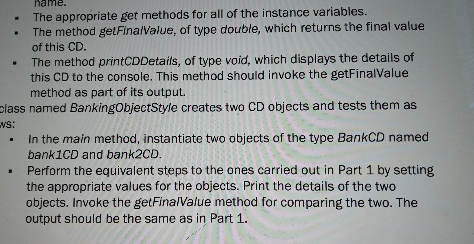 writing the appropriate classes under this package. Transform the procedural style computation