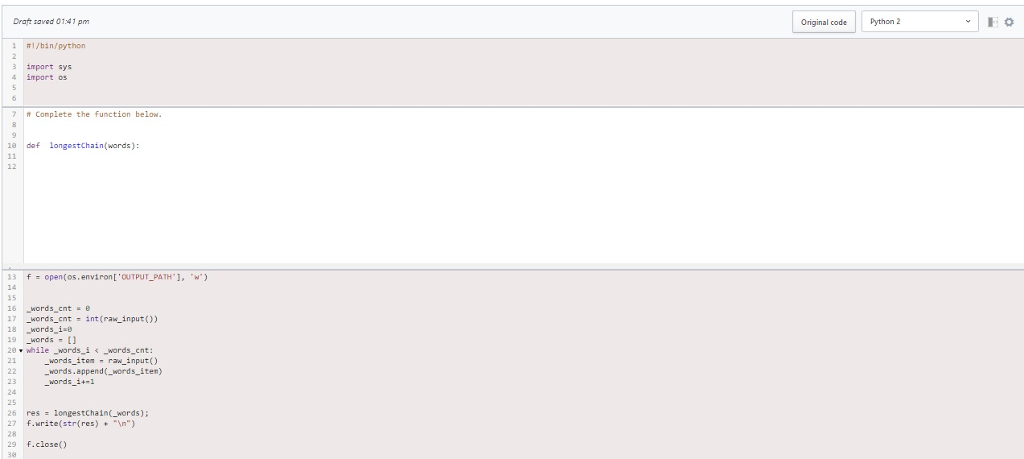 a word from it and, in each step, remove a single letter