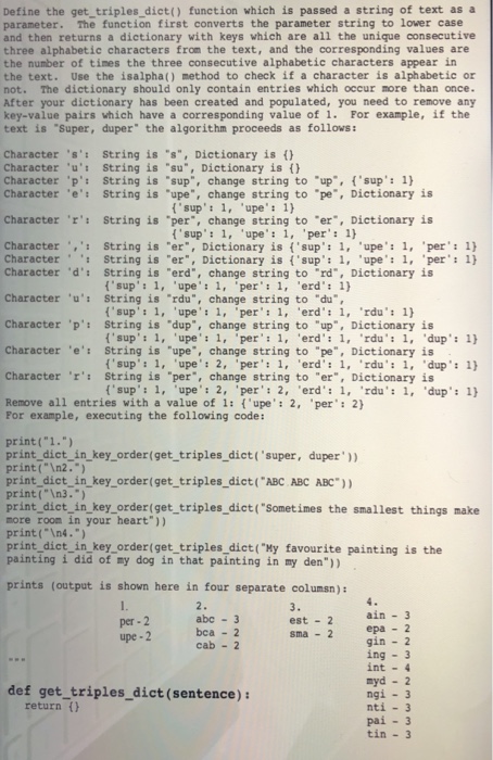 a parameter. The keys of the parameter dictionary are words and the