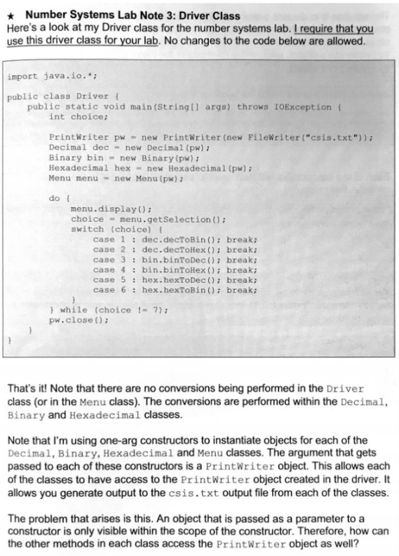 :D e Computer Lab: Number Systems Construct an object-oriented Java program that