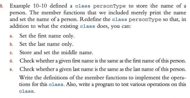  C++ using eclipse Defined a class personType to store the name