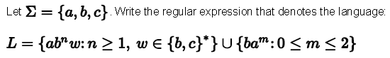  Let Sigma = {a, b, c}. Write the regular expression that