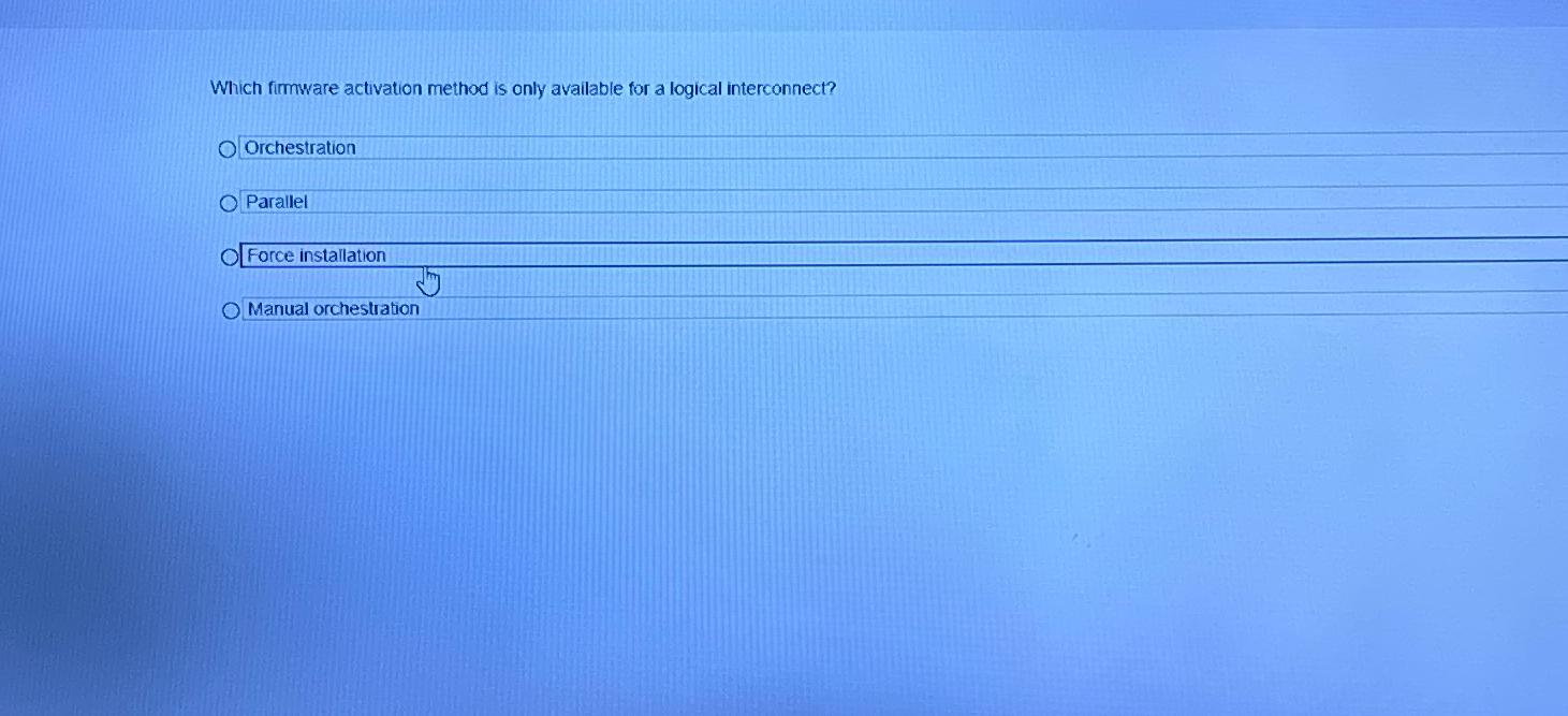  Which firmware activation method is only available for a logical interconnect?