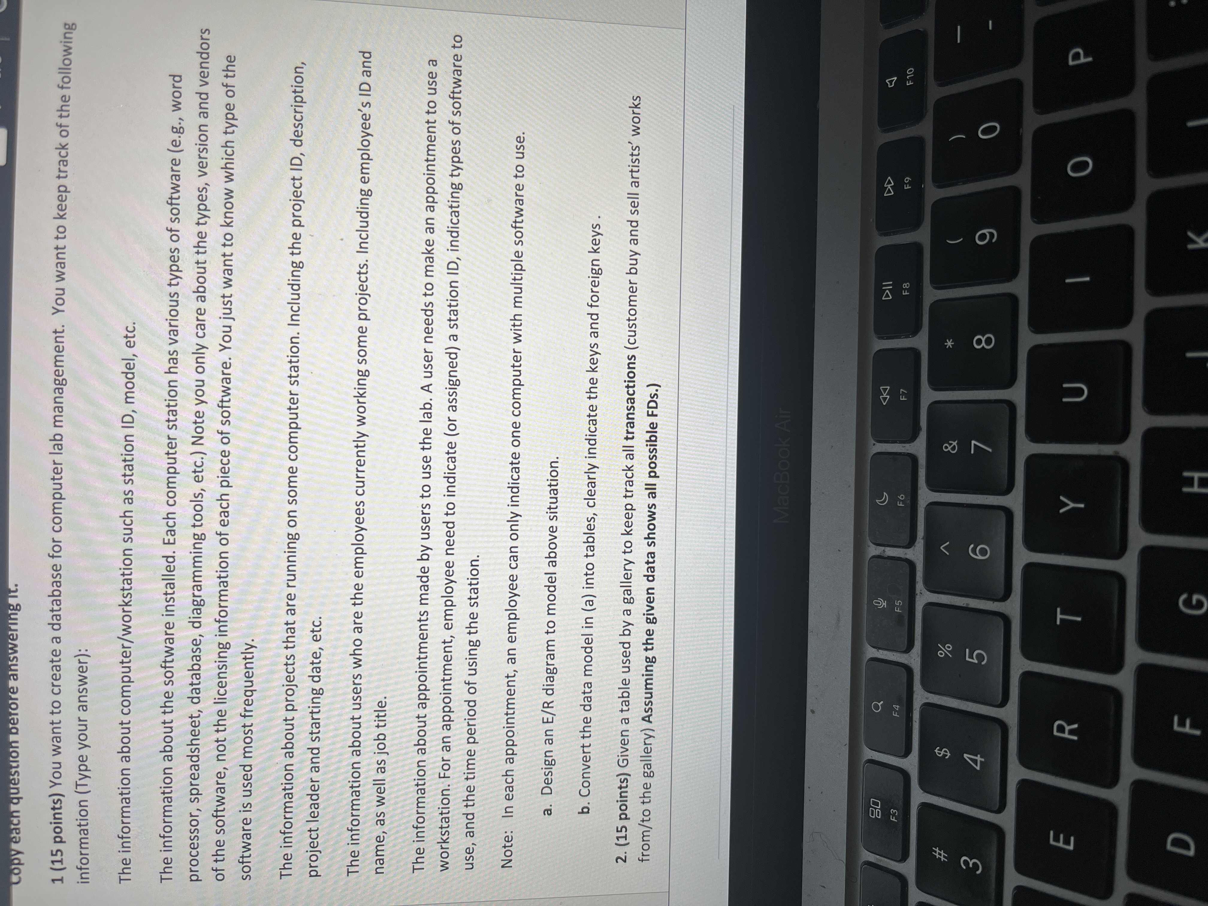  please answer number 1 