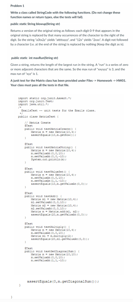  Write a class called StringCode with the following functions. (Do not