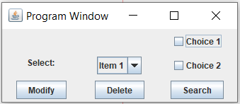 Write a code to create the following GUI. Do not provide code