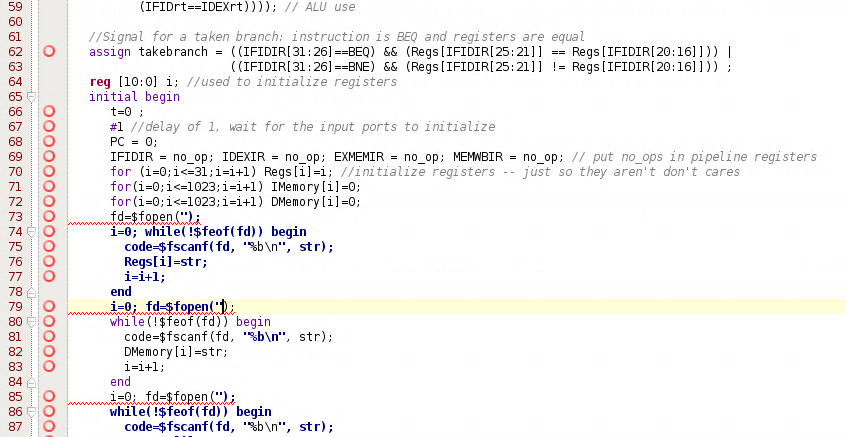 memory state are read from.dat files and the /resulting register and memory