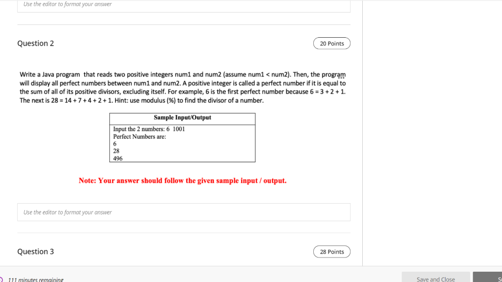  Use the editor to format your answer Question 2 20 Points