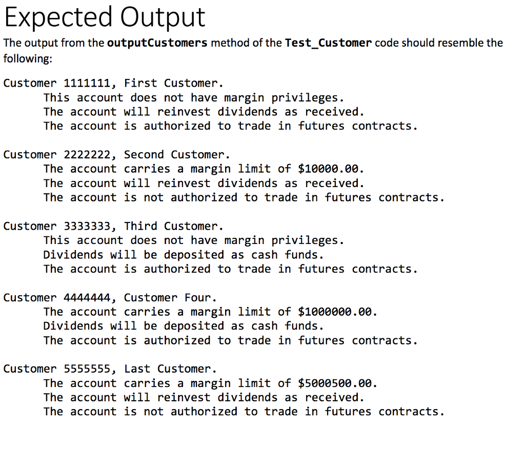 coding a test harness (Test_Customer.java) that will test the code you created