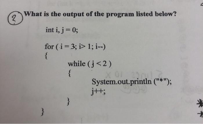  Would the output be: * * or would j reset to