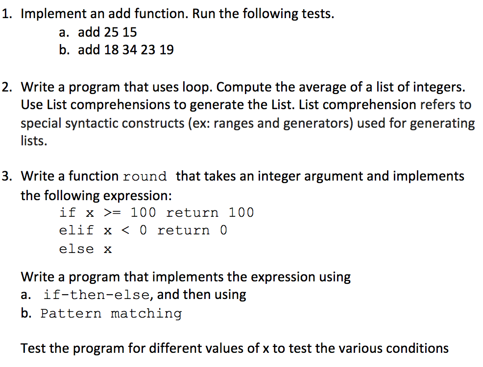 Using F# write, compile and test the following simple programs. You should
