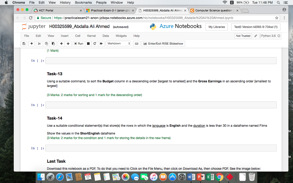 Chrome File Edit View History Bookmarks People Window Help e 98%
