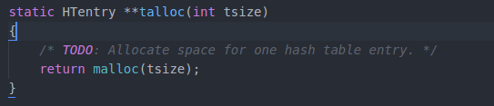 at the yellow dot line? HashTab *ht; . ht-talloc(sizeof (HashTab))