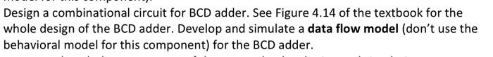  Design a data-flow Verilog module for the following 4-bit BCD adder?