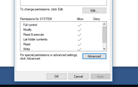 When looking at windows explorer security permissions , Are the permissions an