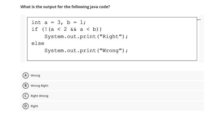  What is the output for the following java code? P. int