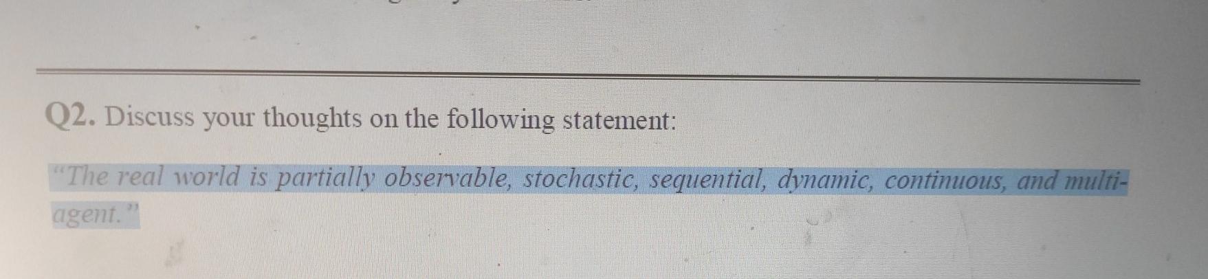 Artificial intelligence question kindly answer it with help of example. Q2.