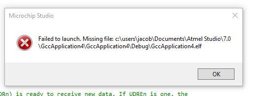 What would cause this error? Microchip Studio X Failed to launch. Missing