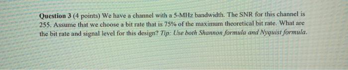 first answer is thumbs up, must use formula Question 3 (4 points)