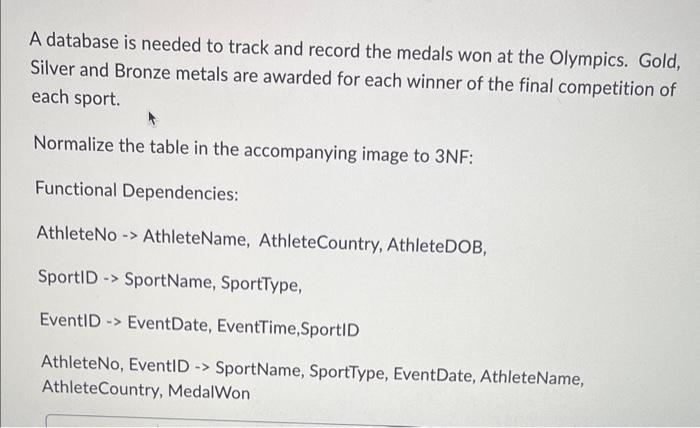 THE DATA. Just identify the tables. A database is needed to track