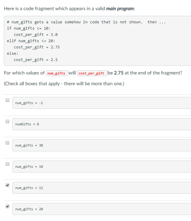  Here is a code fragment which appears in a valid main