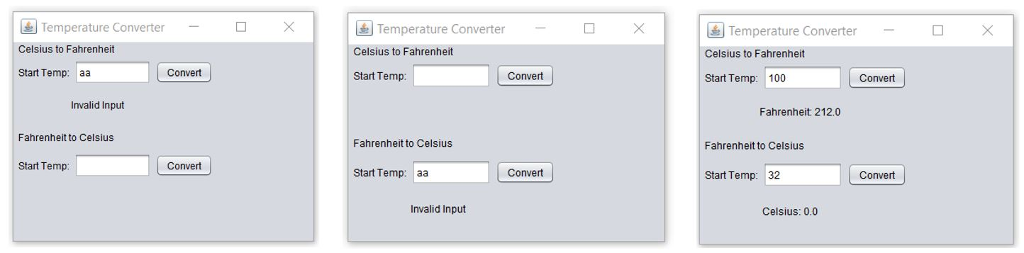 1. Create a GUI application for converting temperatures to and from Fahrenheit