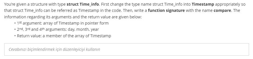  You're given a structure with type struct Time_info. First change the