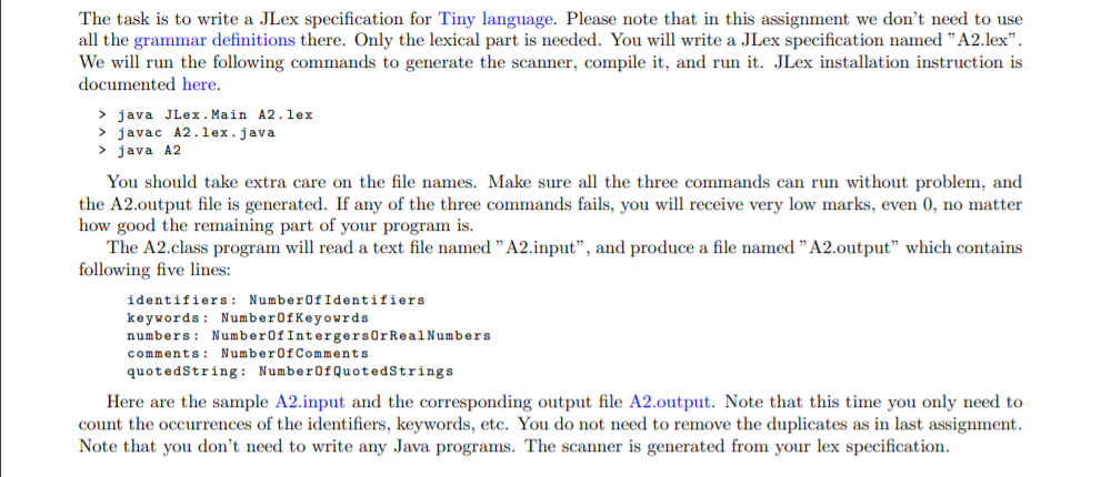  /** A2.input **/ /** keywords (such as read and if) and
