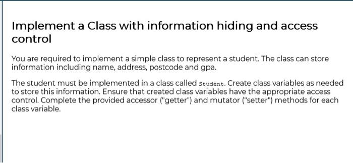 address the student's current residential address. * @param postcode The student's current
