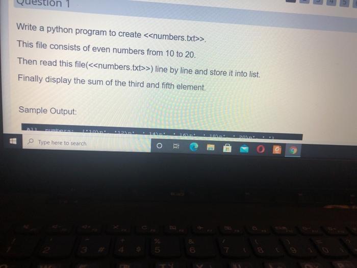  Write a python program to create >, This file consists of