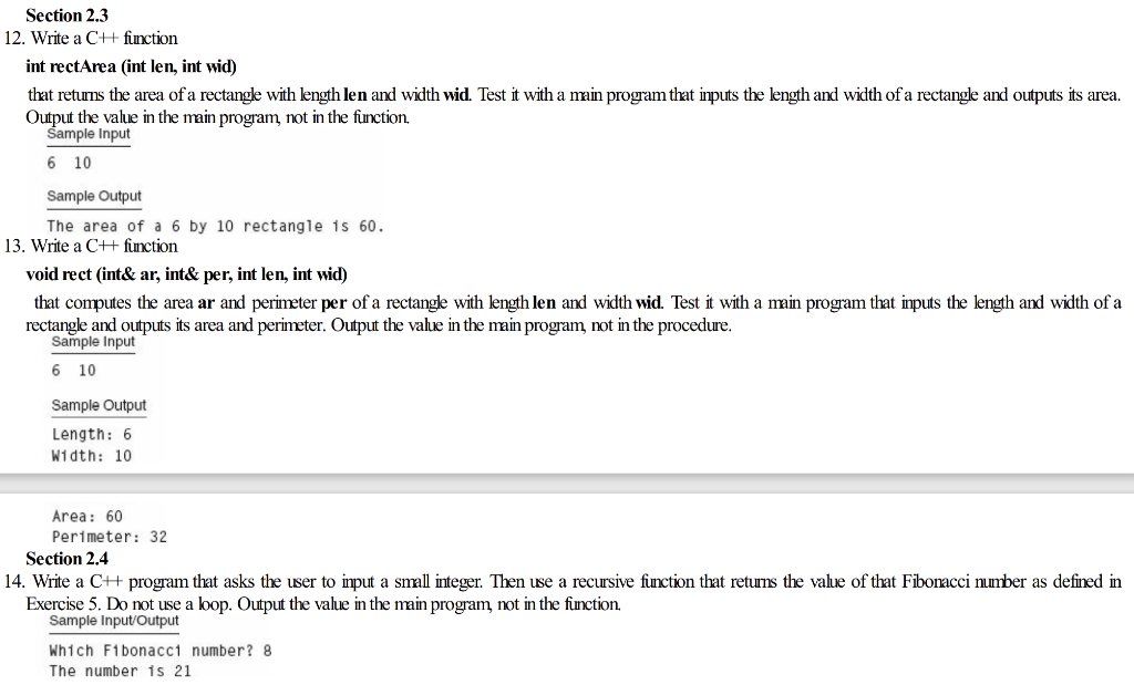 problem write a test function for it then call these test functions