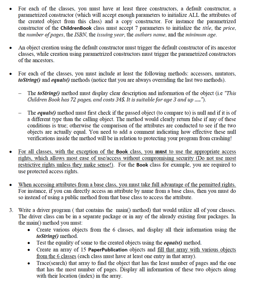 publications can be described as follows A PaperPublication class with the following: