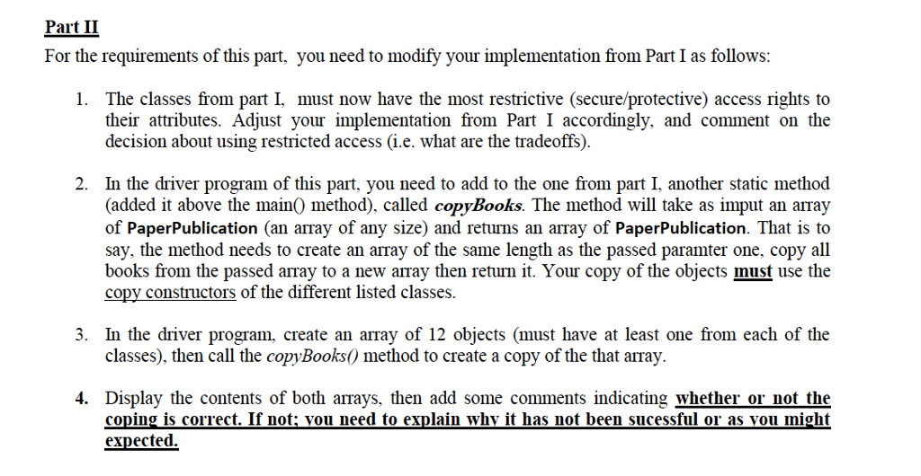 a title (String type), price (double type) and number ofpages (int type)